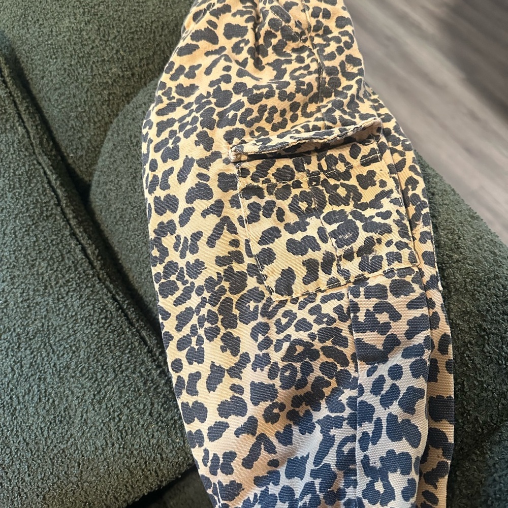Zara Kids Leopard Print Jeans - Black and Tan